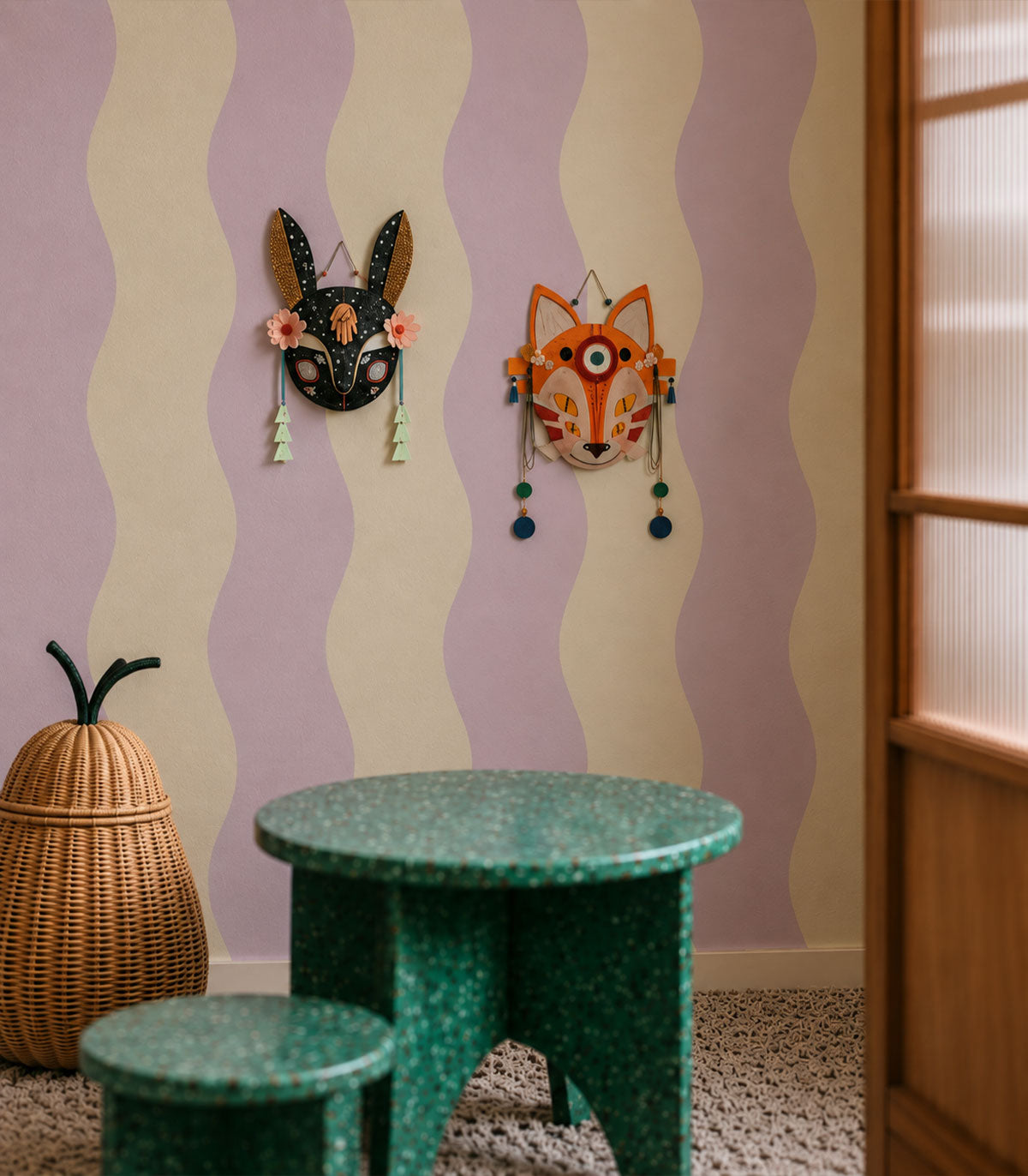 Papier peint Wave Stripe Lily Lavender