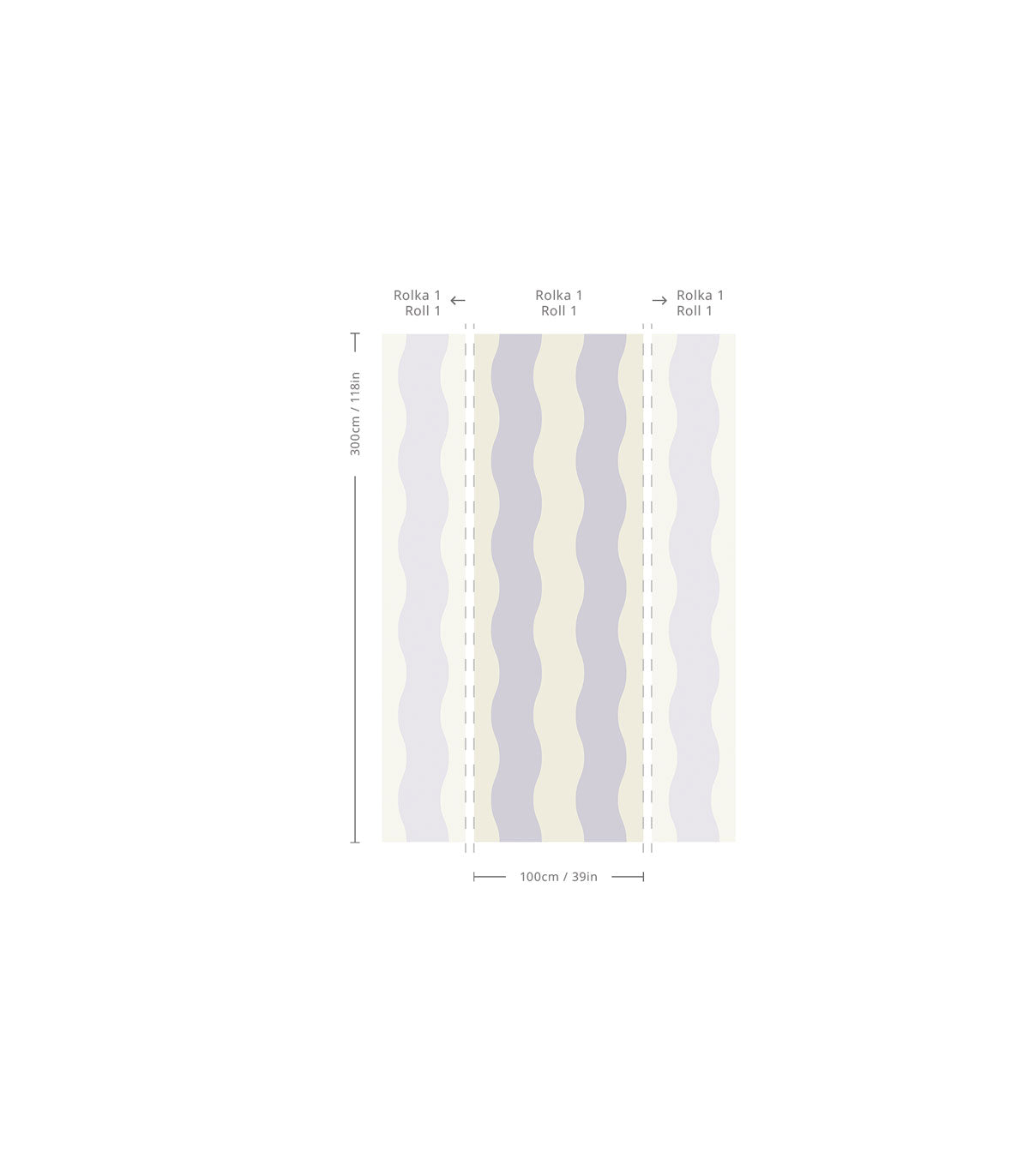 Tapeta Wave Stripe Winter Gray