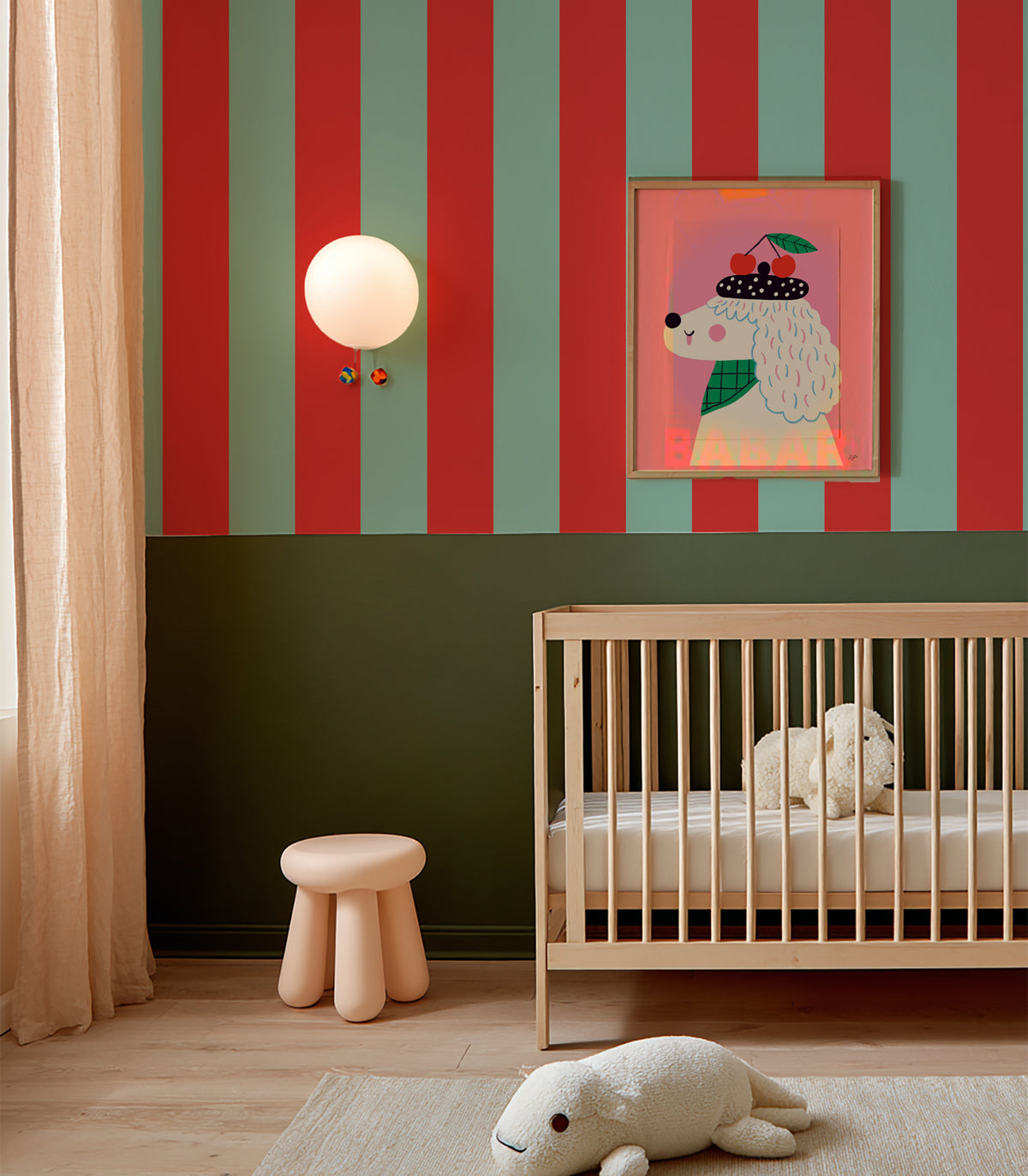 Tapeta Wilde Stripe Play Coral Mint