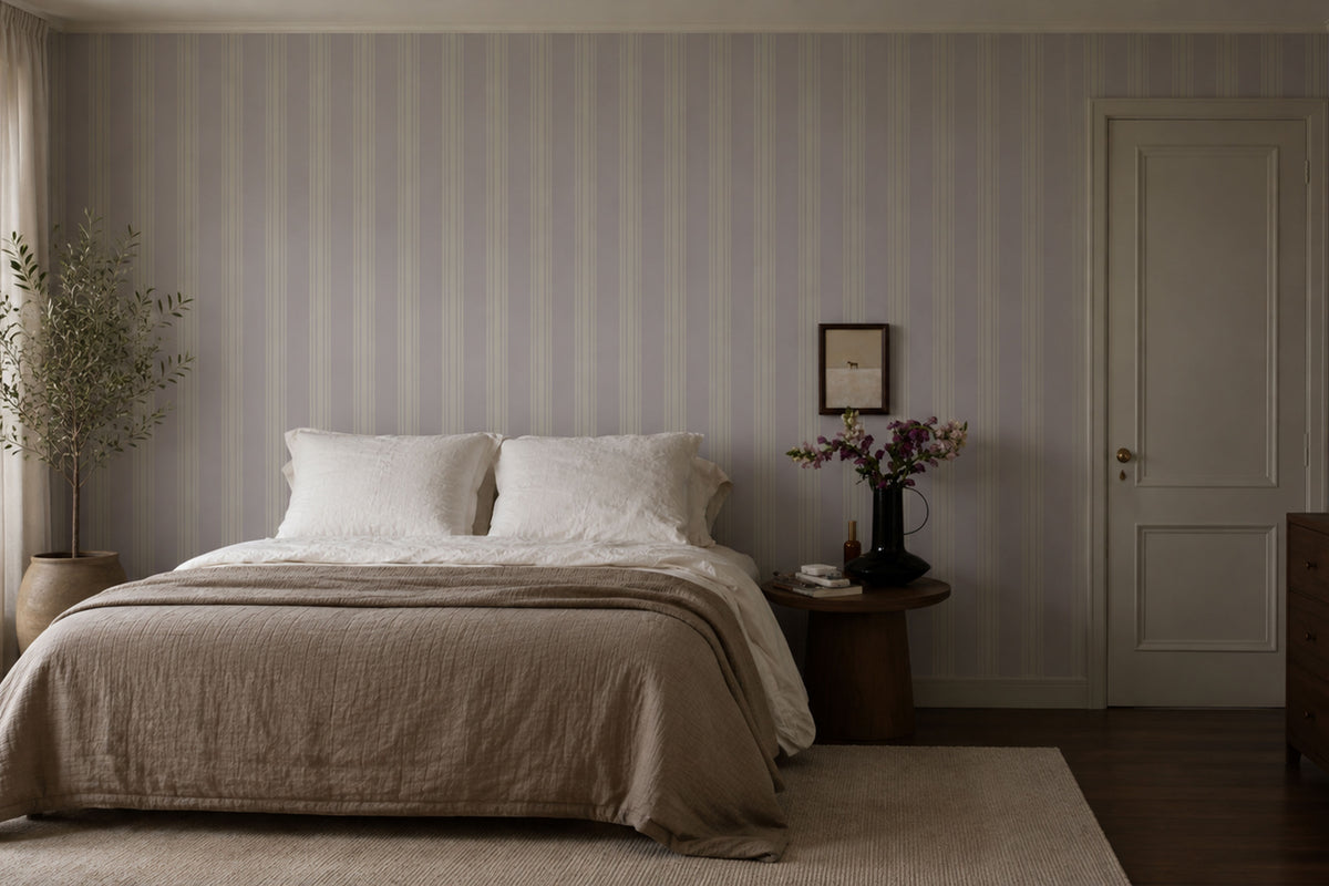 Papier peint Woven Stripe Warm Taupe