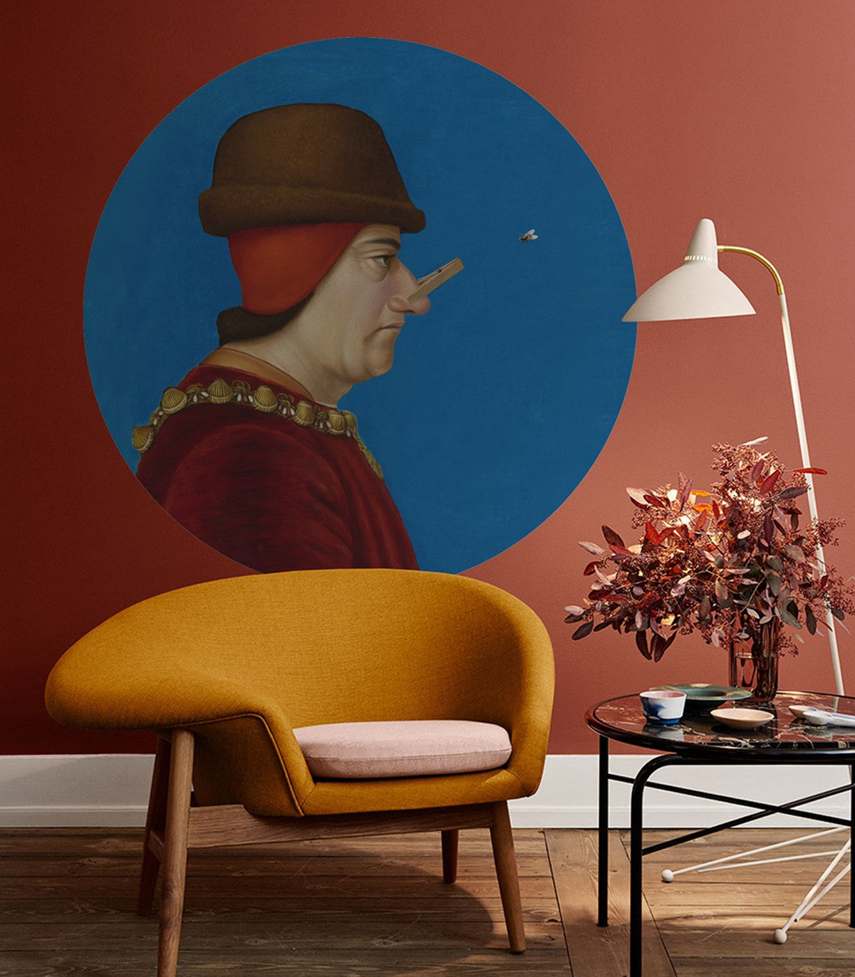 Dots Man with Clip blue