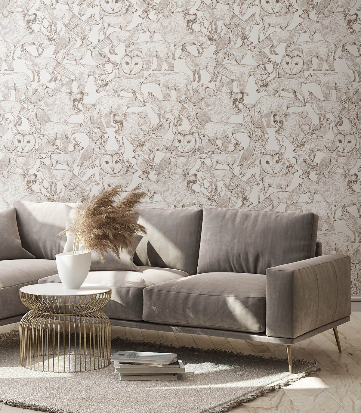 Tapeta Forest Friends Brown