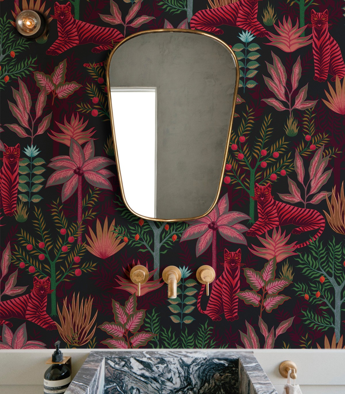 Papier peint Gold Tigers Black