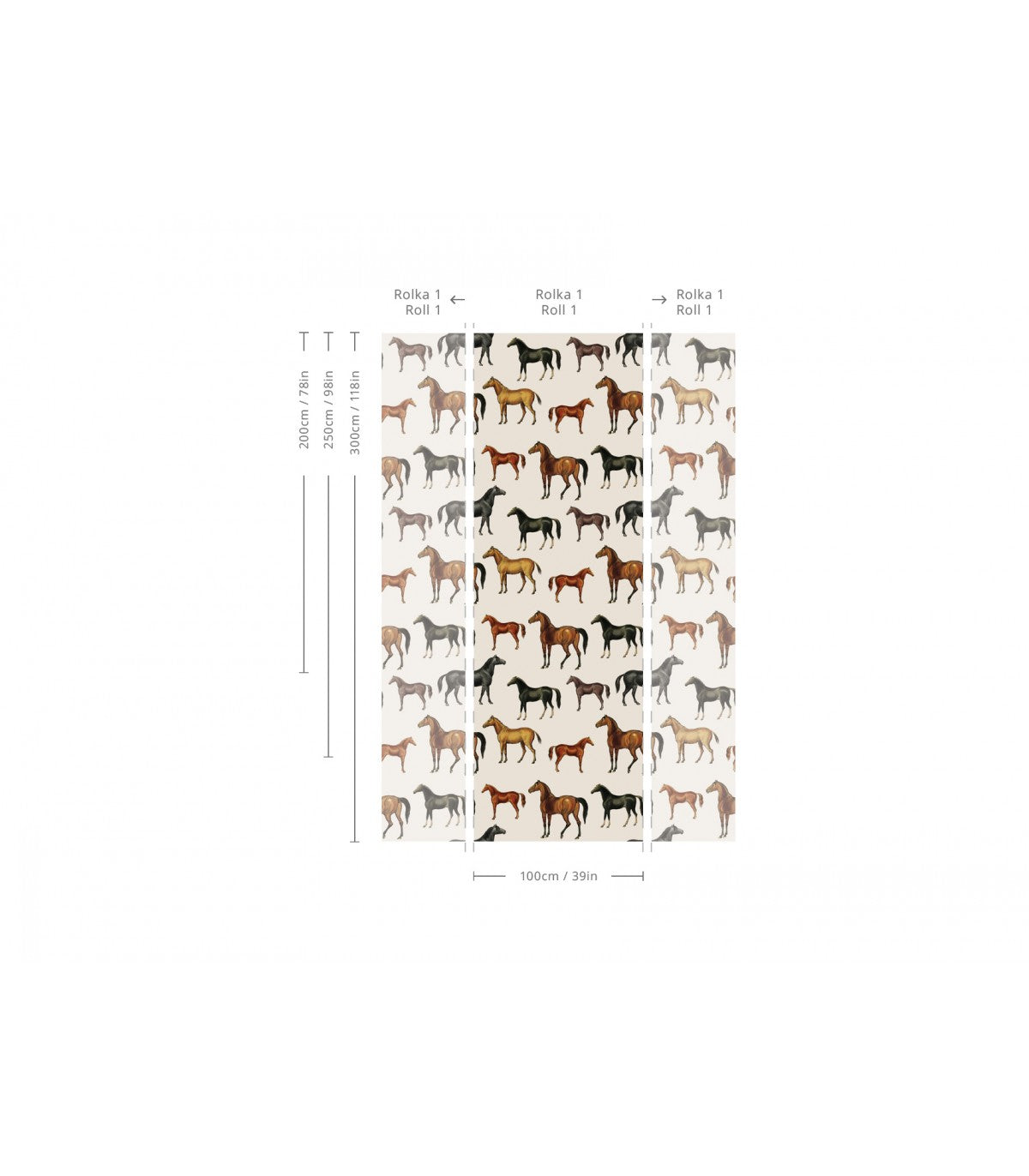 Tapeta Horses Beige